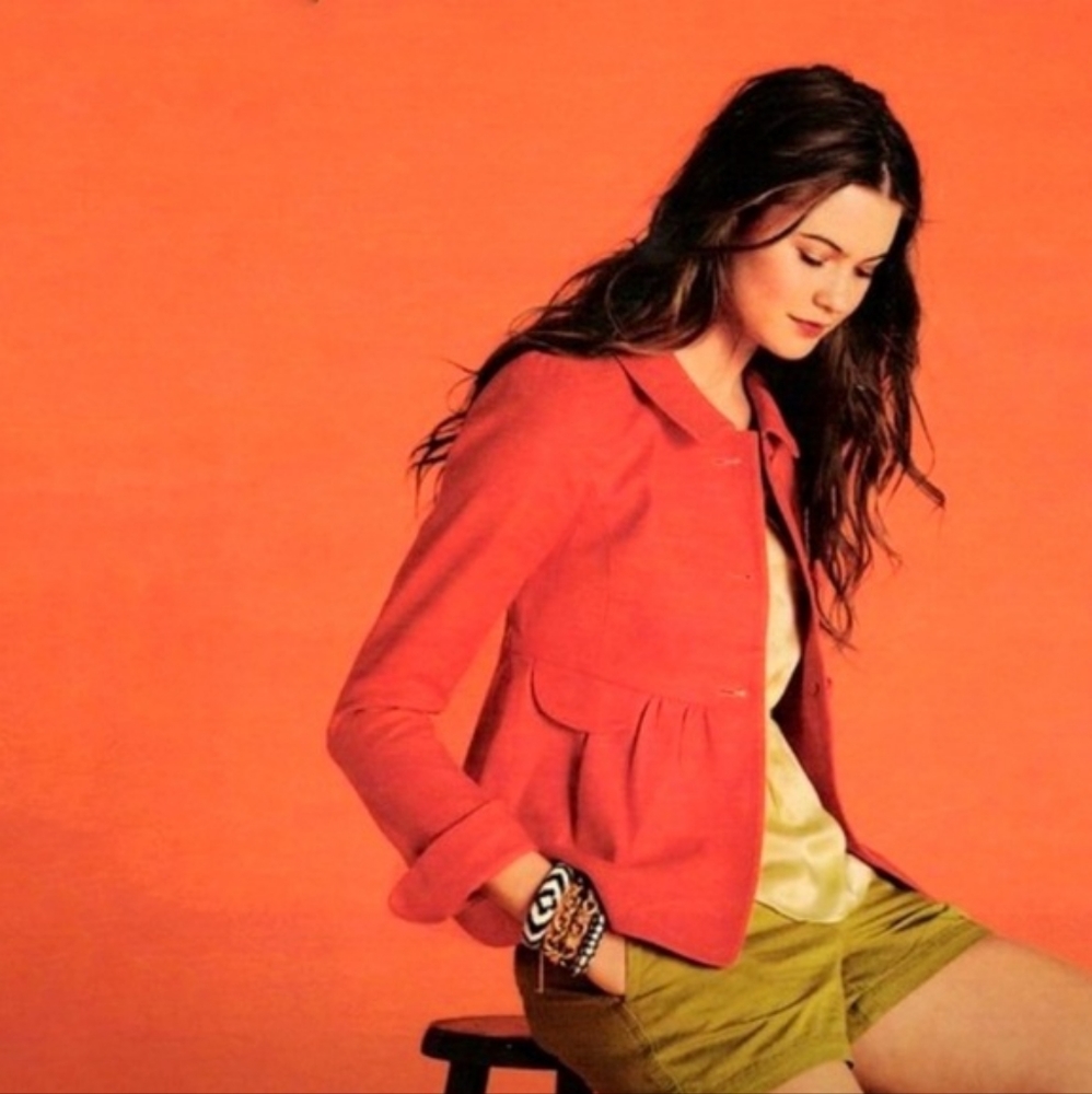 J. Crew orange button jacket